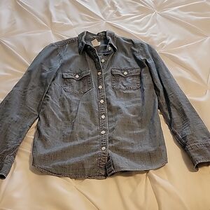J Crew Women's Denim Button-Up Shirt